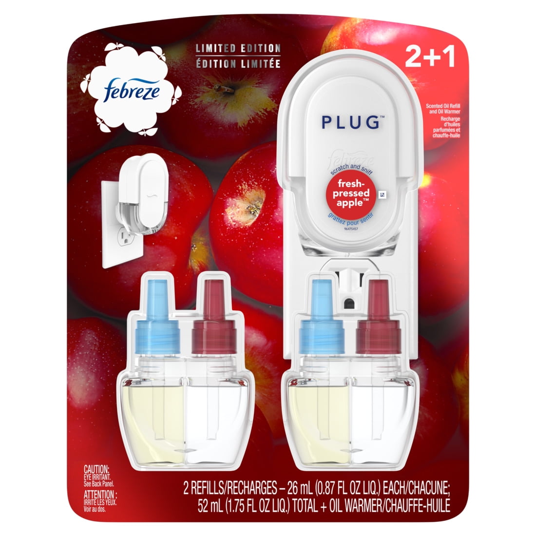 Febreze PLUG Apple Scented Oil Plugin Air Freshener (Warmer + Refill