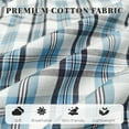 thumbnail image 3 of Vulcanodon 100% Cotton Mens Pajamas Set, Lightweight Button Up Mens Sleepwear(AQUA BLUE PLAID, XL), 3 of 6
