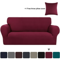 PiccoCasa Stretch Spandex Armchair Sofa Slipcover, Wine Large