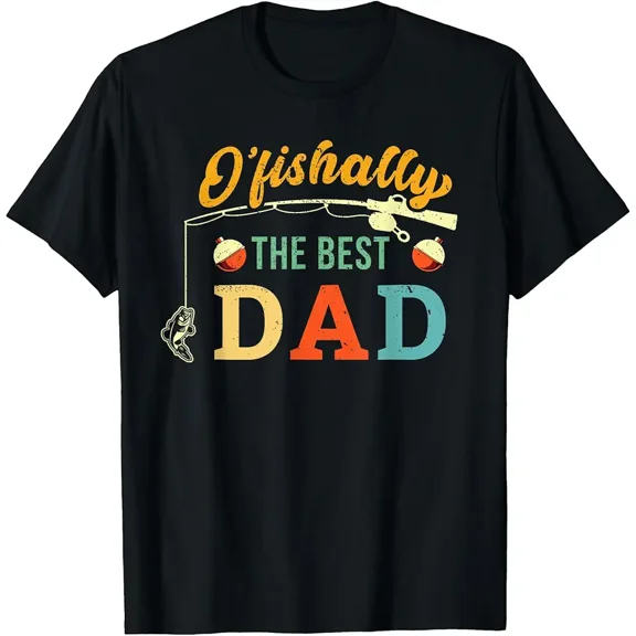 Vintage Fishing Pun O'fishally The Best Dad Fisherman Father Gift for Men Short Sleeve Graphic T-Shirt