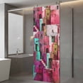 thumbnail image 3 of Abstract Red Window Privacy Film, Painting Buildings Geometric Color Block Static Cling UV Sun Blocking Heat Control Window Tint Day and Night, Non-Adhesive One Way Privacy Cover 29.5''x78.7'', 3 of 7