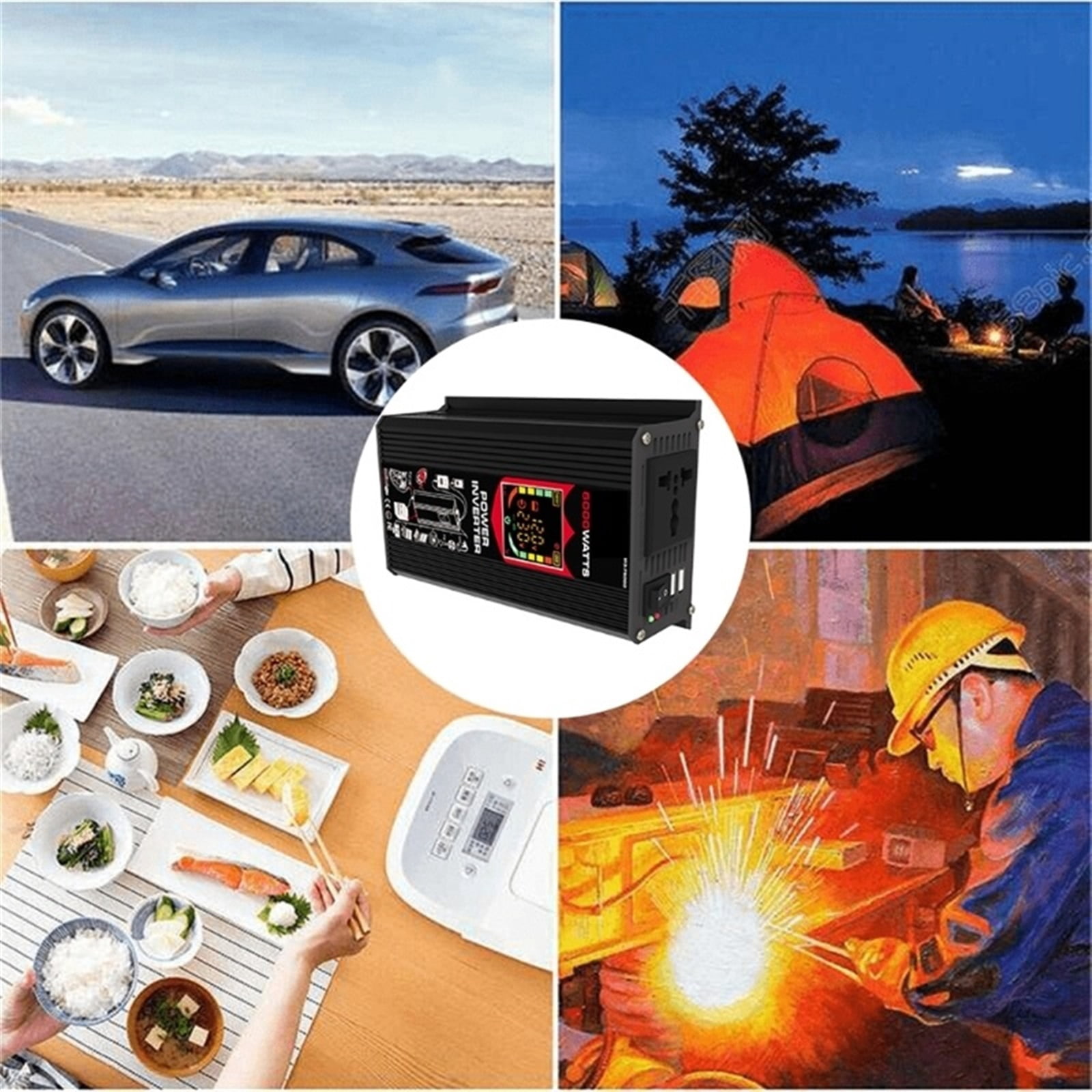 110-220 Solar Battery Inverter 4000W/6000W Solar Panel 18W Controller LED Display Solar Inverter Battery Smart Charging Board ,Powerful Output