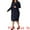 Navy Blue, variant on Women's Plus 2 Pieces Dress Suits Blazers and Sleeveless Dress Burgundy 4X