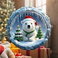thumbnail image 4 of JeashCHAT Christmas Bear Ornaments, Acrylic 2D Flat Bear Hanging Ornaments Christmas Tree Decorations Cute Bear Pendant for Car Backpack, Xmas Gifts, 4 of 6