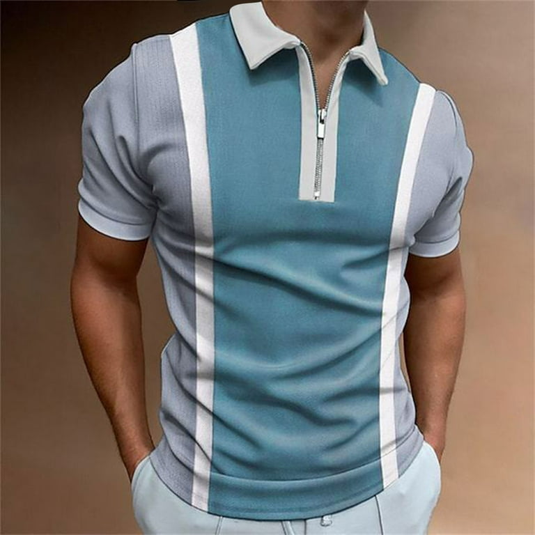VSSSJ Men's Casual Shirts Plus Size Color Block Patchwork Short