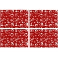 thumbnail image 4 of EREHome Set de 4 Sets de Table Pères Noël Rouge avec Support 12x18 Pouces, 4 of 5