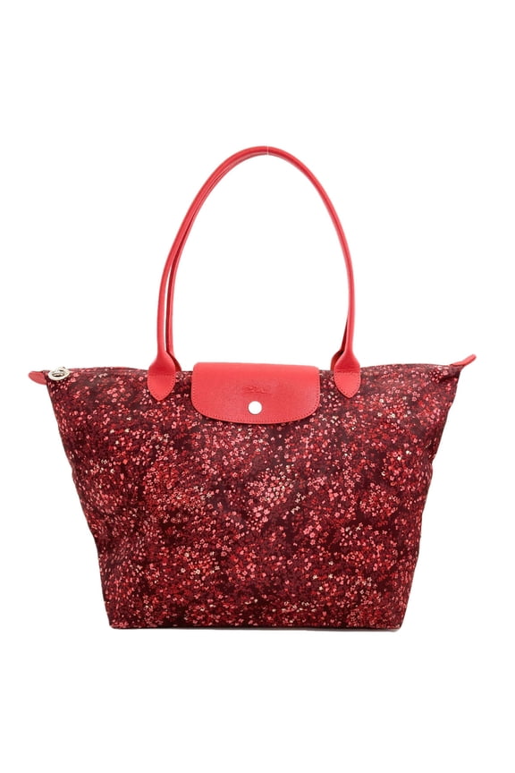 Pre-Owned Longchamp Le Pliage Flower Motif Tote Bag, Nylon, Women's