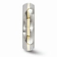 thumbnail image 3 of Titanium Men's and 14K Yellow Matte Brushed Finish 6mm Plain Classic Wedding Band Ring Size 10, 3 of 7
