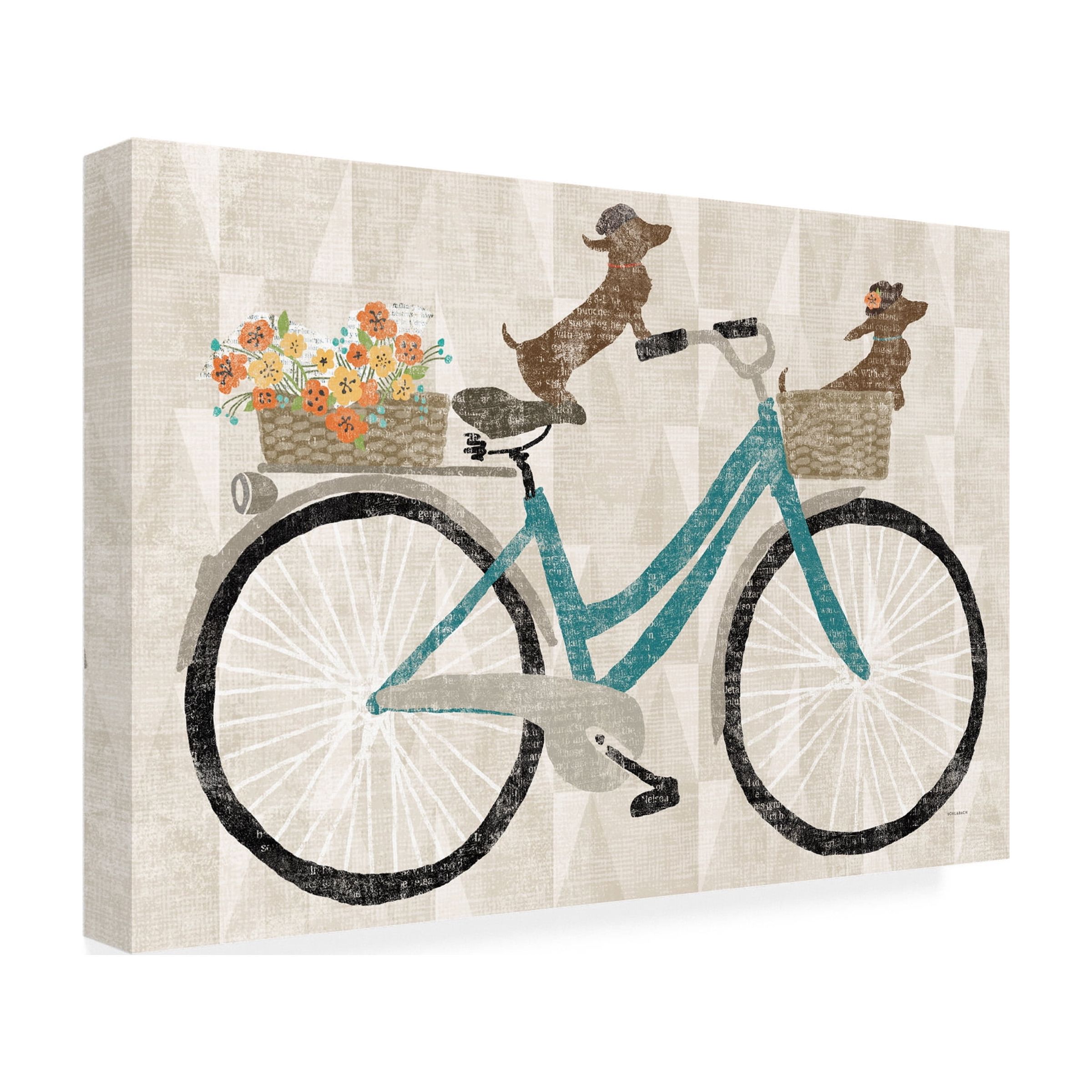 Trademark Fine Art 'Doxie Ride ver I' Canvas Art by Sue Schlabach