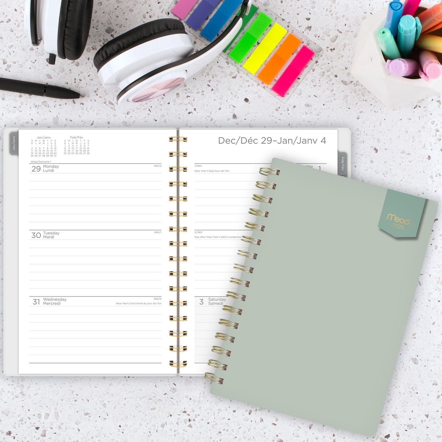 2026 Mead® Sage Small Weekly Planner