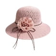 thumbnail image 3 of HuangHuanChen Sun Hat for Women Summer Straw Beach Hats Floppy Crochet Hat UV Protection Travel Bucket Hat Foldable Packable Sunshade Hat Fisherman Hat Beach Vacation Hat Light Violet One Size, 3 of 3