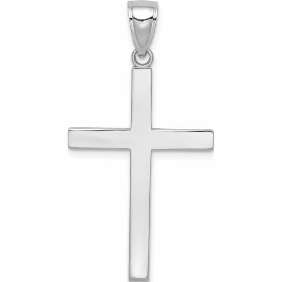 10K White Gold Polished Cross Pendant (36.4 X 20) Made In United States 10c4205w