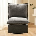 thumbnail image 2 of Foam-filled Dark Gray Chenille Swivel Recliner Chair For Relaxation Daily Use, 2 of 6