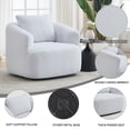 thumbnail image 4 of Jopath 360°Swivel Chair with Soft Pillow, Teddy Fleece High-Resilience Sponge Single Sofa for Living Room Bedroom Apartment White, 4 of 9