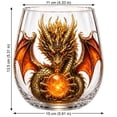 thumbnail image 2 of 3D Mythic Dragon Glass Cup, Fantasy Crystal Orb Whiskey Glass with Sculpted Dragon Design, Unique Drinkware for Whiskey Cocktails Bourbon Home Bar Decor Gift (Green), 2 of 6