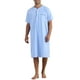 thumbnail image 1 of CAMISONES A RAYAS INSPIRE CHIC para Hombres Camisas de Dormir de Manga Corta con Botones Camisón a Rayas XL Azul Claro, 1 of 6