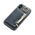 thumbnail image 4 of Allytechgroup Stylish iPhone XS/ iPhone X Wallet Case, Secure Phone Case for Apple iPhone XS/ iPhone X, Multi-functional and Durable, Ring Holder Hand Wrist Stand Shockproof Case for Women Men, Blue, 4 of 7