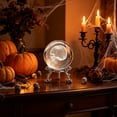 thumbnail image 5 of Halloween Decorations Crystal Ball, 3D Skull Ghost Laser Engraved Glass Ball with Stand, White Crystal Desktop Ornament for Home Party Decor, 5 of 6