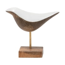 Foreside Home & Garden Handcarved Multicolored Wood Bird Figurine – Decorative Tabletop Accent