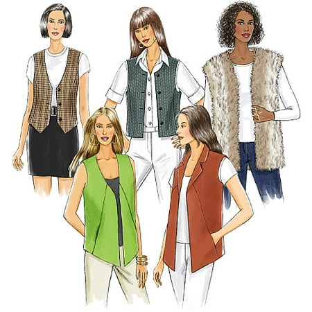 Butterick Pattern Misses' Vest, ZZ (L, XL, XXL)