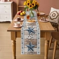 thumbnail image 6 of Blue Texas Star Table Runner, Vintage Blue Star Berry Brown Beige Wood Grain Cotton Linen Kitchen Table Decoration Washable Dining Tabletop Runners for Home Party Decor 13x48 Inches, 6 of 9