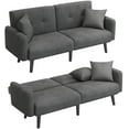74" Sofa Bed,Neche Convertible Futon Couch with Armrest,3 Seater Modern Fabric Folding Splitback