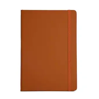 A5 PU Leather Hardcover Notebook, Lined Pages with Elastic Band, 80 Sheets 160 Pages, A5 Size 5.7 x 8.3 Inches, Brown