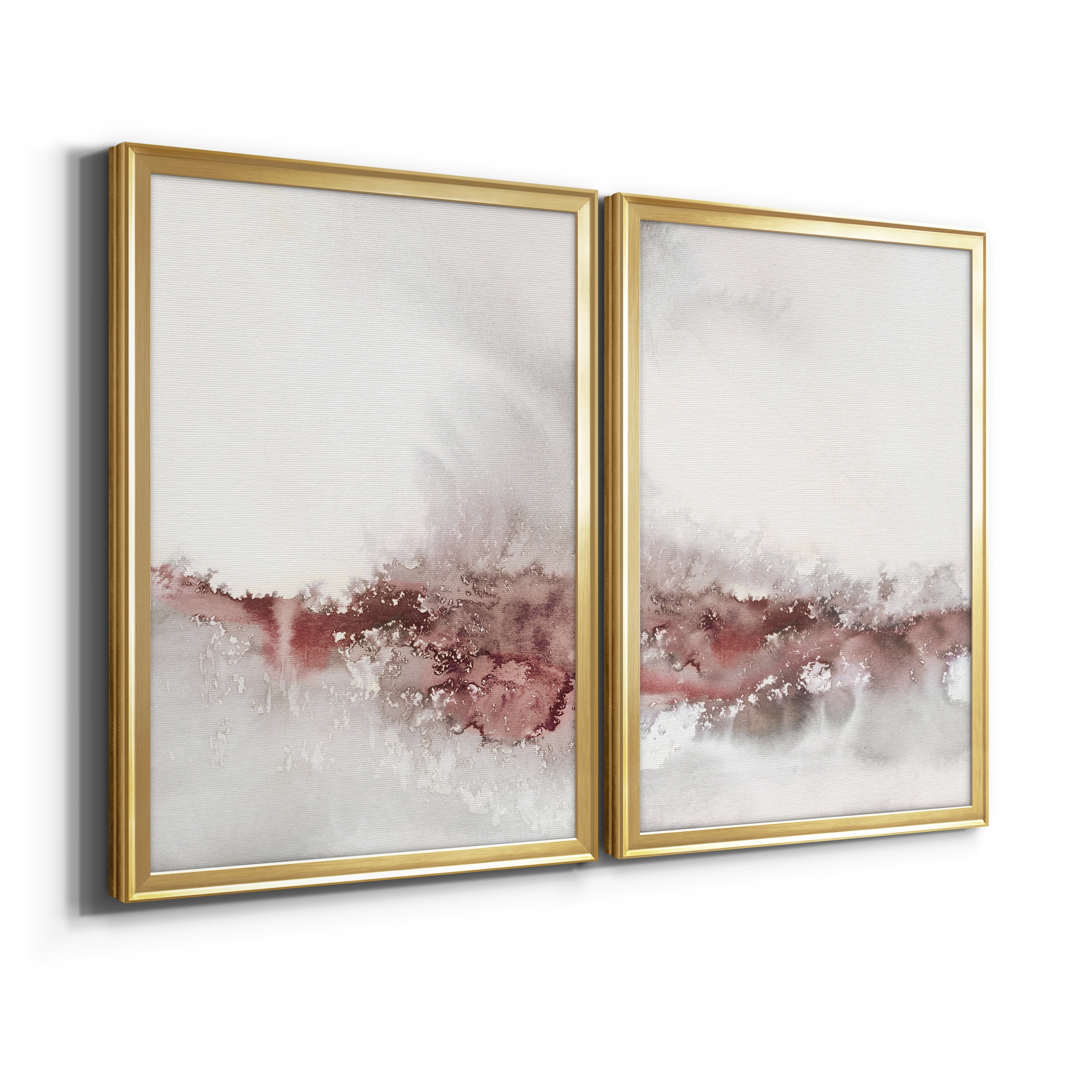 2 Piece Set Soft Waves I Premium Framed Canvas - Ready to Hang - 22.5 x 30.5 Each - Gold Frame