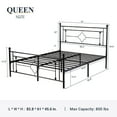Allewie Queen Size Metal Platform Bed Frame with Victorian Vintage Headboard and Footboard