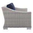 thumbnail image 6 of Modway Conway Sunbrella® Outdoor Patio Wicker Rattan 5-Piece Furniture Set in Light Gray Navy, 6 of 10