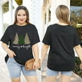 thumbnail image 3 of XCHQRTI Christmas Tree Shirt for Women Plus Size Tshirt Short Sleeve Graphic Top, 3 of 10