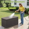 thumbnail image 4 of Wubio 78 Gallon Deck Box, Waterproof Resin Outdoor Storage Box for Outside and Patio, Outdoor Storage Bench Lockable for Patio Furniture, Garden Tools and Pool Supplies -Brown, 4 of 9
