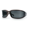thumbnail image 4 of Womens Trendy Curved Wrap Around Rectangle Thick Temple Plastic Sunglasses Brown - Black, 4 of 8