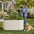 thumbnail image 2 of Aoodor 4-in-1 Modular Metal Raised Garden Bed, 63''L x 32''W x 32''H Outdoor Planter Box for Vegetables, Flowers, Herbs, Beige, 2 of 9