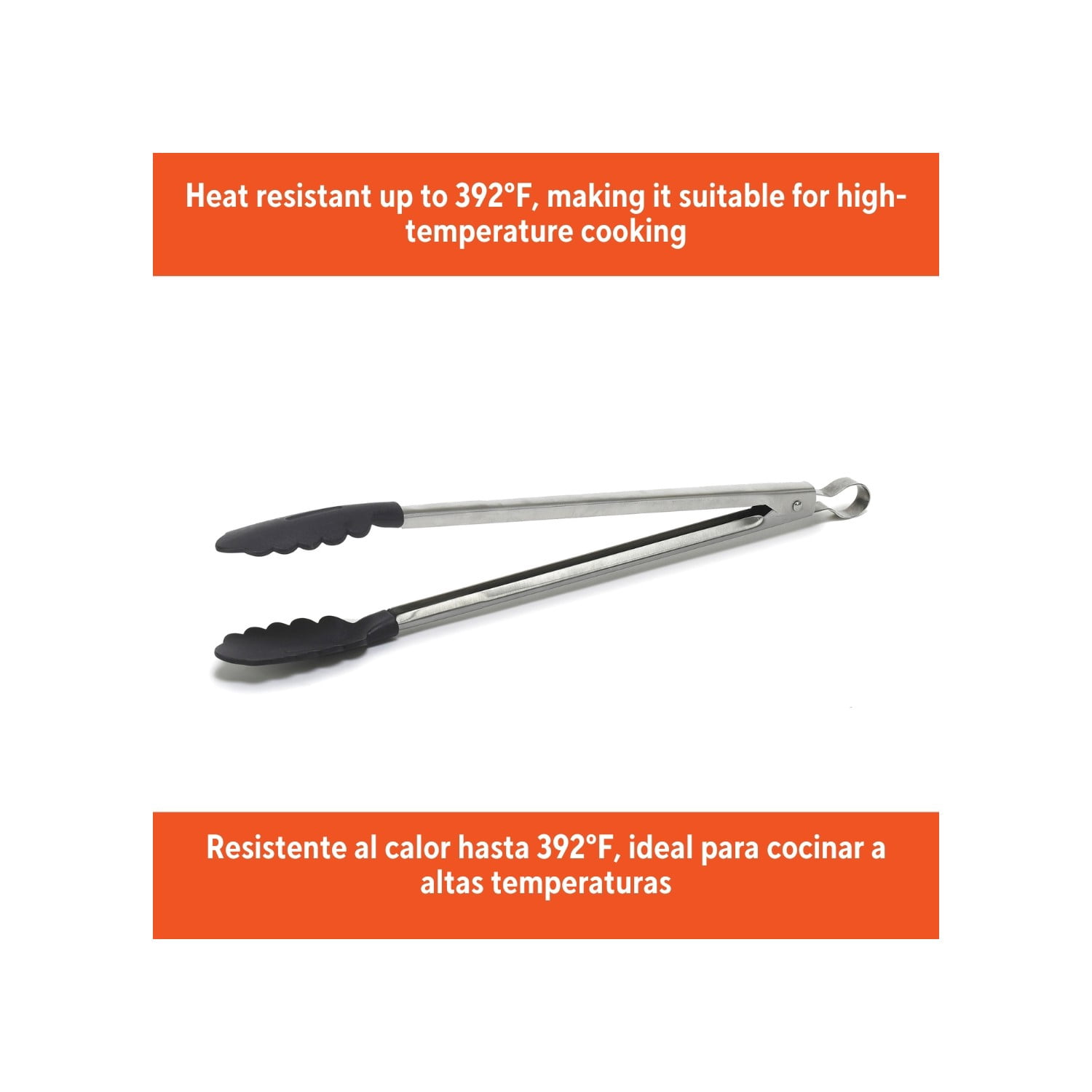 IMUSA  16in Stainless Steel Food Tong with Nylon Tips