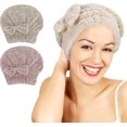 thumbnail image 1 of Paquete de 2 toallas de microfibra superabsorbentes para secar el cabello., 1 of 2