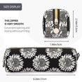 thumbnail image 3 of Easygdp White Sunflowers para Estuche de Lápices de Cuero, Estuche de Papelería de Cuero, Estuche de Gran Capacidad con Cremallera, 3 of 7