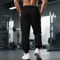 thumbnail image 3 of cocolona Mens Casual Loose Cargo Pants Elastic Waist Drawstring Straight Gym Workout Running Joggers with Pockets, 3 of 5