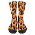 thumbnail image 2 of Halloween Socks Funny Novelty Halloween Pumpkin Socks Casual Athletic Crazy Crew Socks For Women Men Gifts Black, 2 of 7