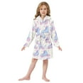 thumbnail image 6 of FORMRS Niños Bathrobe Unisex Hooded Robe Soft Plush Pajamas Sleepwear, Size 7-9T, Pink Skates, 6 of 7