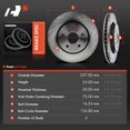 thumbnail image 5 of A-Premium Front Disc Brake Rotors Set Compatible with Jeep Grand Cherokee 2005-2010 Commander 2006-2010 3.0L 3.7L 4.7L 5.7L Front Left and Right 2-PC Set, 5 of 8