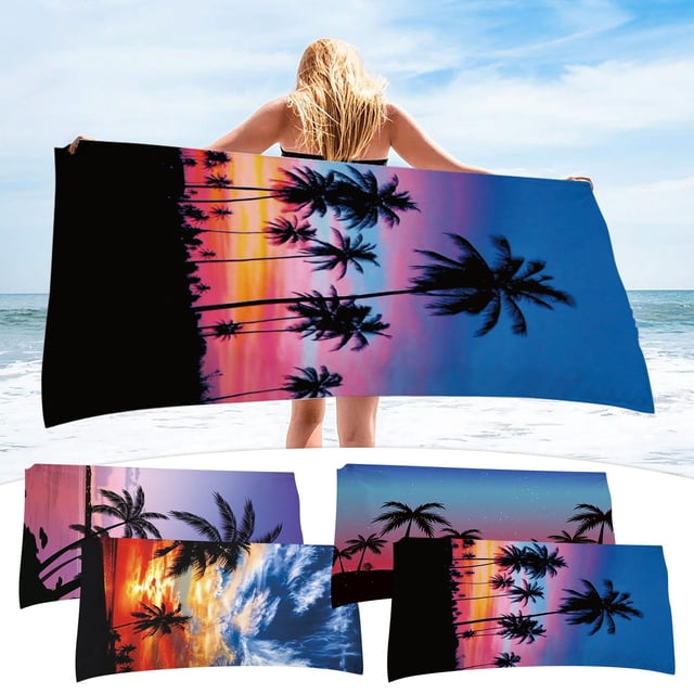 Xihbxyly Toalla de Playa de Microfibra, Ligera y Resistente a La Arena, de Secado Rápido, Portátil y Compacta, Ideal para Viajes, Natación y Camping. Tamaño de 76 X 152 Cm, Multiusos.
