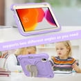 thumbnail image 4 of JTCASES for iPad Mini 6 8.3" Case, Crossbody Lanyard Pencil Holder Butterfly Wings Kickstand PC Silicone Kids-friendly Sockproof Back Shell, Beige +Purple, 4 of 9