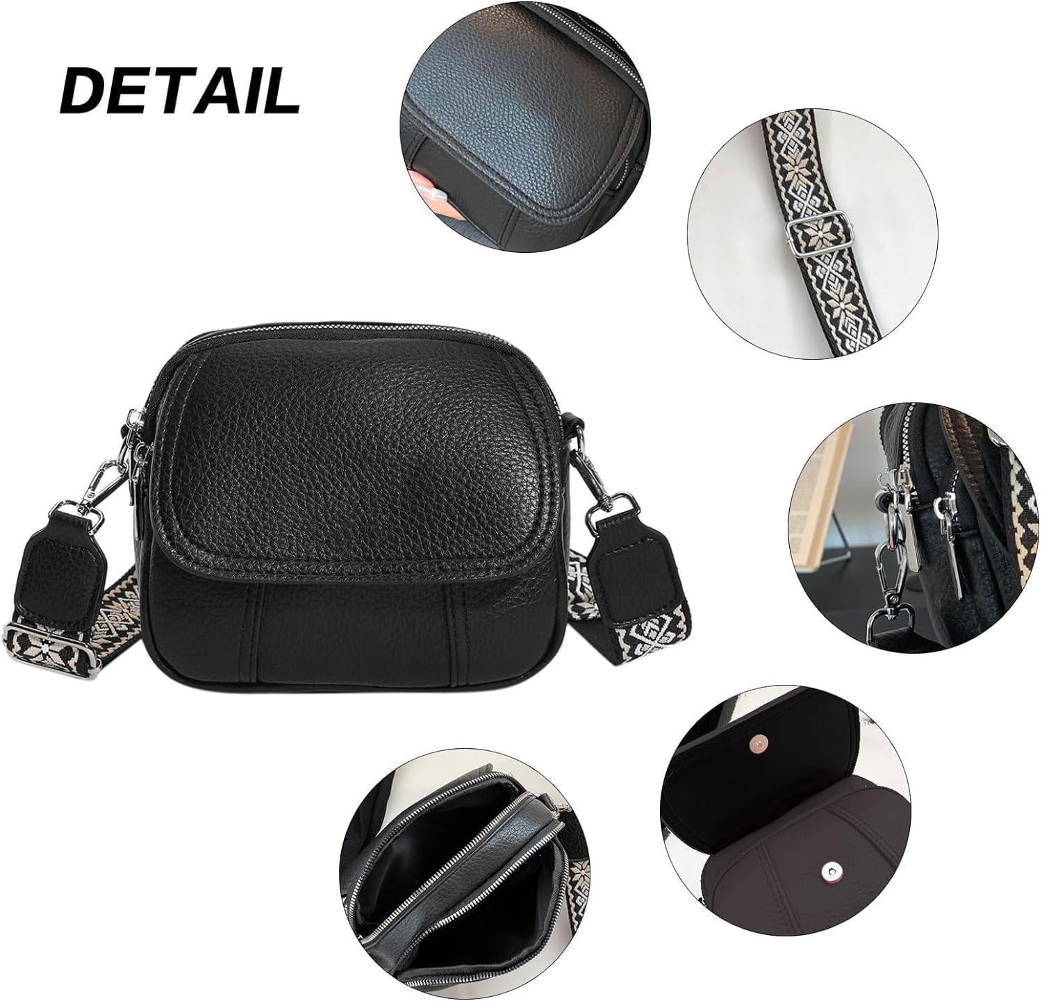 Crossbody Bags for Women,Small Crossbody Purse with Adjustable Shoulder Strap,Vegan Leather Small Handbags for Women