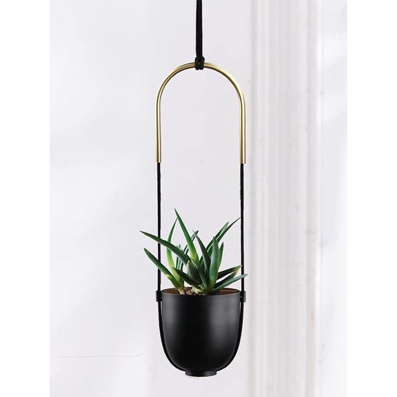 Hanging Planter Black A Metal Indoor Outdoor Plant Holder