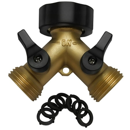 garden connector hose brass ipow way solid splitter adapter washers rubber backyard grip valve body dual valves easy spigot comfort