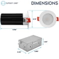 thumbnail image 4 of LUXRITE 2 In. LED Recessed Light, Round White & Waterproof Interchangeable Trim, 5CCT, 1000LM, 15W CRI80 Dimmable 4 Pack, 4 of 7
