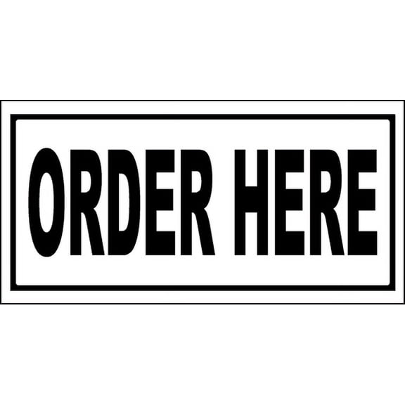 Vinyl Stickers - Order Here Sign - Safety and Warning Warehouse Signs Stickers - 3.5" x 5" - 3 Pack