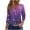 Purple, variant on Feancey Women's Henley Tops 3/4 Sleeve Trendy Sequin Print Blouses for Women Dressy Casual Button V-neck Loose Tunics Holiday Party T Shirt Hot Pink L