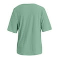 thumbnail image 3 of Tisuna T Shirts For Women Solid Color Short Sleeve V Neck Tops Comfortable Leisure Ladies Holiday Sport Casual Wear Size Xl, 3 of 4